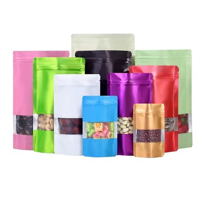 Quality  Custom Print Window Pouch Standup Ziplock Bag Resealable Moisture Proof Packaging Self Sealing Laminated Plastic Zipper Food Bag factory