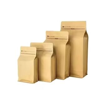 Quality  Hot Selling Recyclable Food Grade Multi-sized Upright Zipper Bags Kraft Paper Bags for Coffee Beans factory