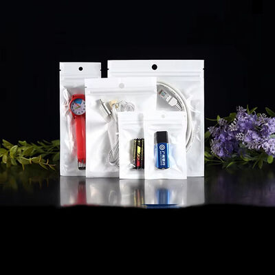 Quality  White Ziplock Bag Transparent Small Pouch Self-Sealing Pearl Film Bag for Consumer Electronics Phone Case Jewelry Packaging factory